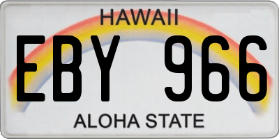 HI license plate EBY966