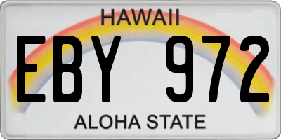 HI license plate EBY972