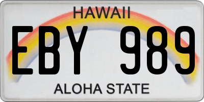 HI license plate EBY989