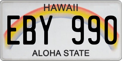 HI license plate EBY990