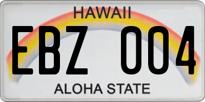 HI license plate EBZ004