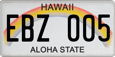 HI license plate EBZ005