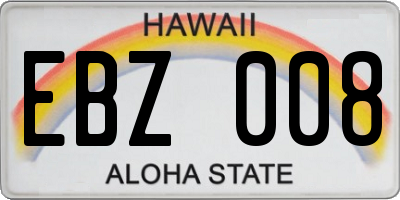 HI license plate EBZ008
