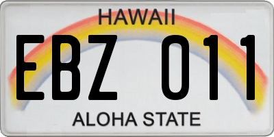 HI license plate EBZ011