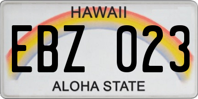 HI license plate EBZ023