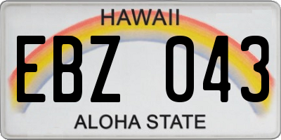 HI license plate EBZ043