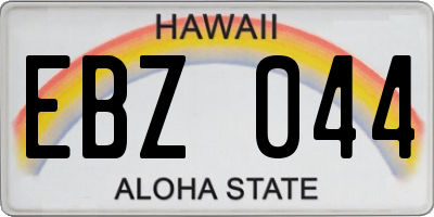 HI license plate EBZ044