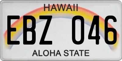 HI license plate EBZ046