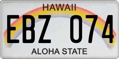 HI license plate EBZ074
