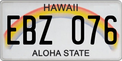 HI license plate EBZ076
