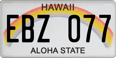 HI license plate EBZ077