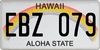 HI license plate EBZ079