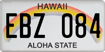 HI license plate EBZ084