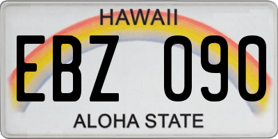 HI license plate EBZ090