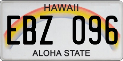 HI license plate EBZ096