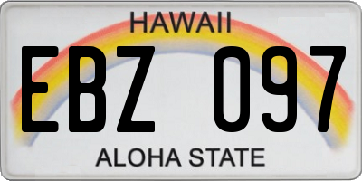 HI license plate EBZ097