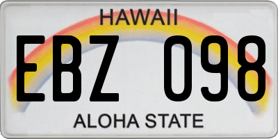 HI license plate EBZ098
