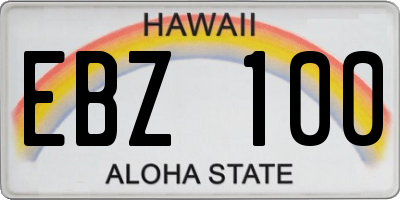 HI license plate EBZ100