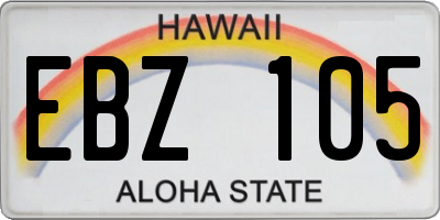 HI license plate EBZ105