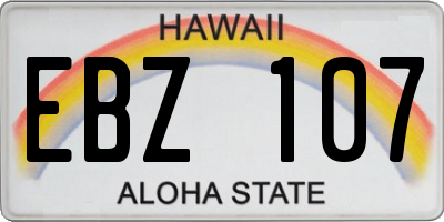 HI license plate EBZ107