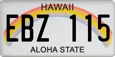 HI license plate EBZ115