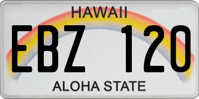 HI license plate EBZ120