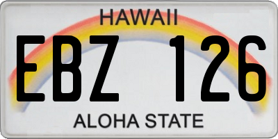 HI license plate EBZ126
