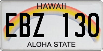 HI license plate EBZ130
