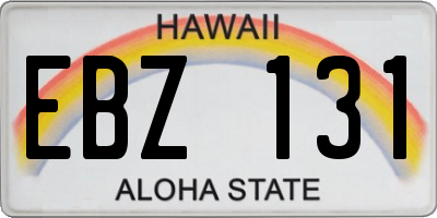 HI license plate EBZ131
