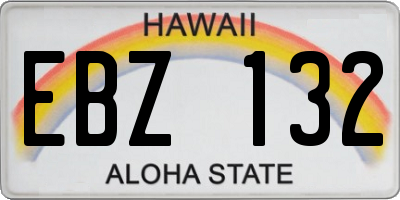 HI license plate EBZ132