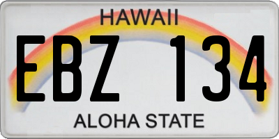 HI license plate EBZ134