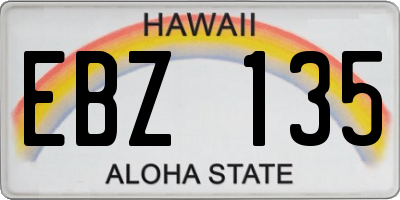 HI license plate EBZ135
