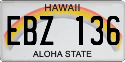 HI license plate EBZ136