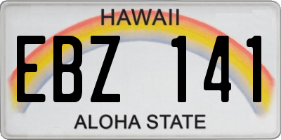 HI license plate EBZ141