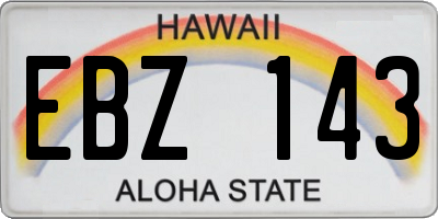 HI license plate EBZ143
