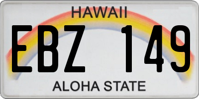 HI license plate EBZ149
