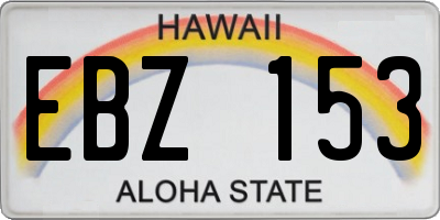 HI license plate EBZ153