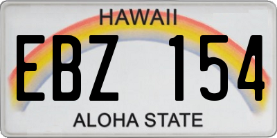 HI license plate EBZ154