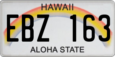 HI license plate EBZ163