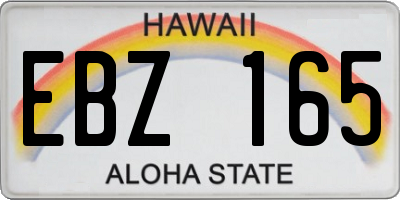 HI license plate EBZ165