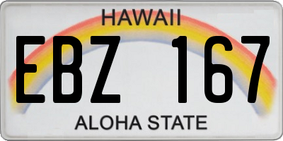 HI license plate EBZ167