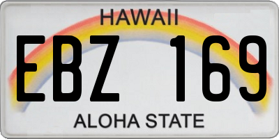 HI license plate EBZ169