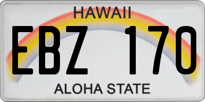 HI license plate EBZ170