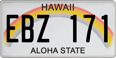 HI license plate EBZ171
