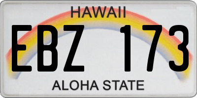 HI license plate EBZ173