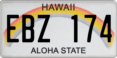 HI license plate EBZ174