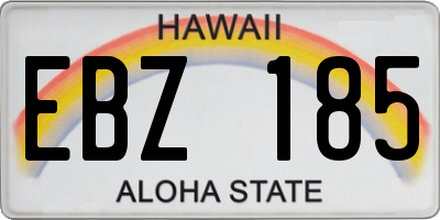 HI license plate EBZ185