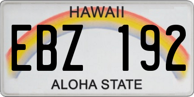 HI license plate EBZ192
