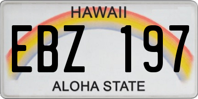 HI license plate EBZ197