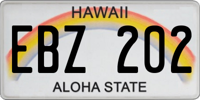 HI license plate EBZ202